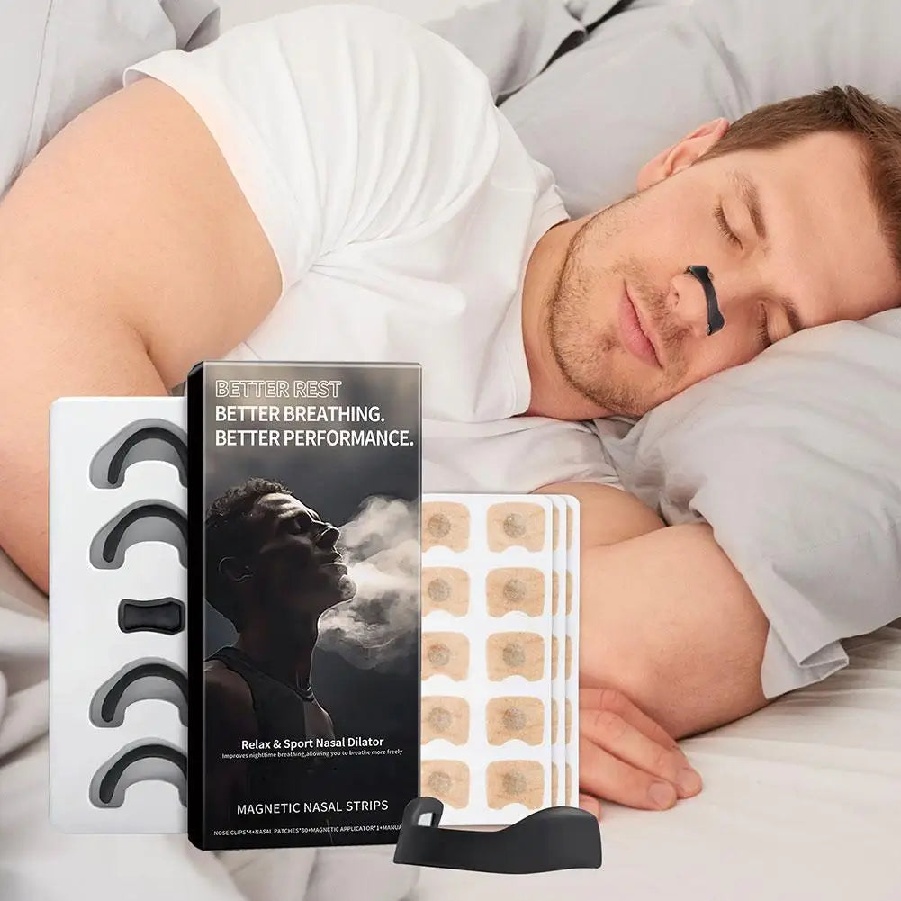 Anti-Snoring Nasal Dilator Set Improve Sleeping Reduce Nasal Congestion Magnetic Nasal Strips Nasal Breathing Dilators Kits 
