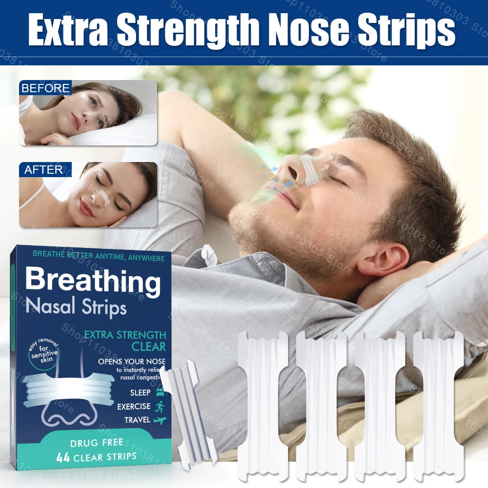 44/200PCS Breathing Nose Strips Extra Strength Sport Nasal Strip Better Sleep Non-Invasive anti Snoring Strips for Adult Child