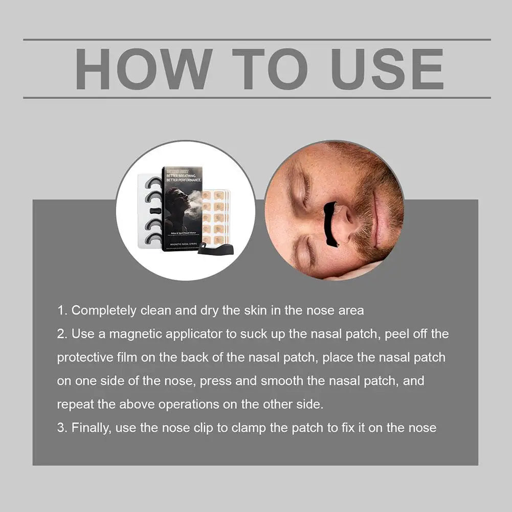Anti-Snoring Nasal Dilator Set Improve Sleeping Reduce Nasal Congestion Magnetic Nasal Strips Nasal Breathing Dilators Kits ﻿