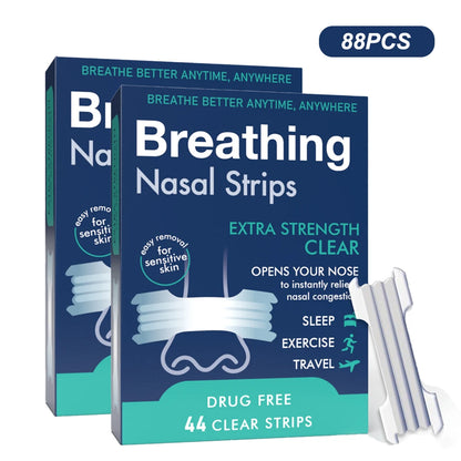 44/200PCS Breathing Nose Strips Extra Strength Sport Nasal Strip Better Sleep Non-Invasive anti Snoring Strips for Adult Child