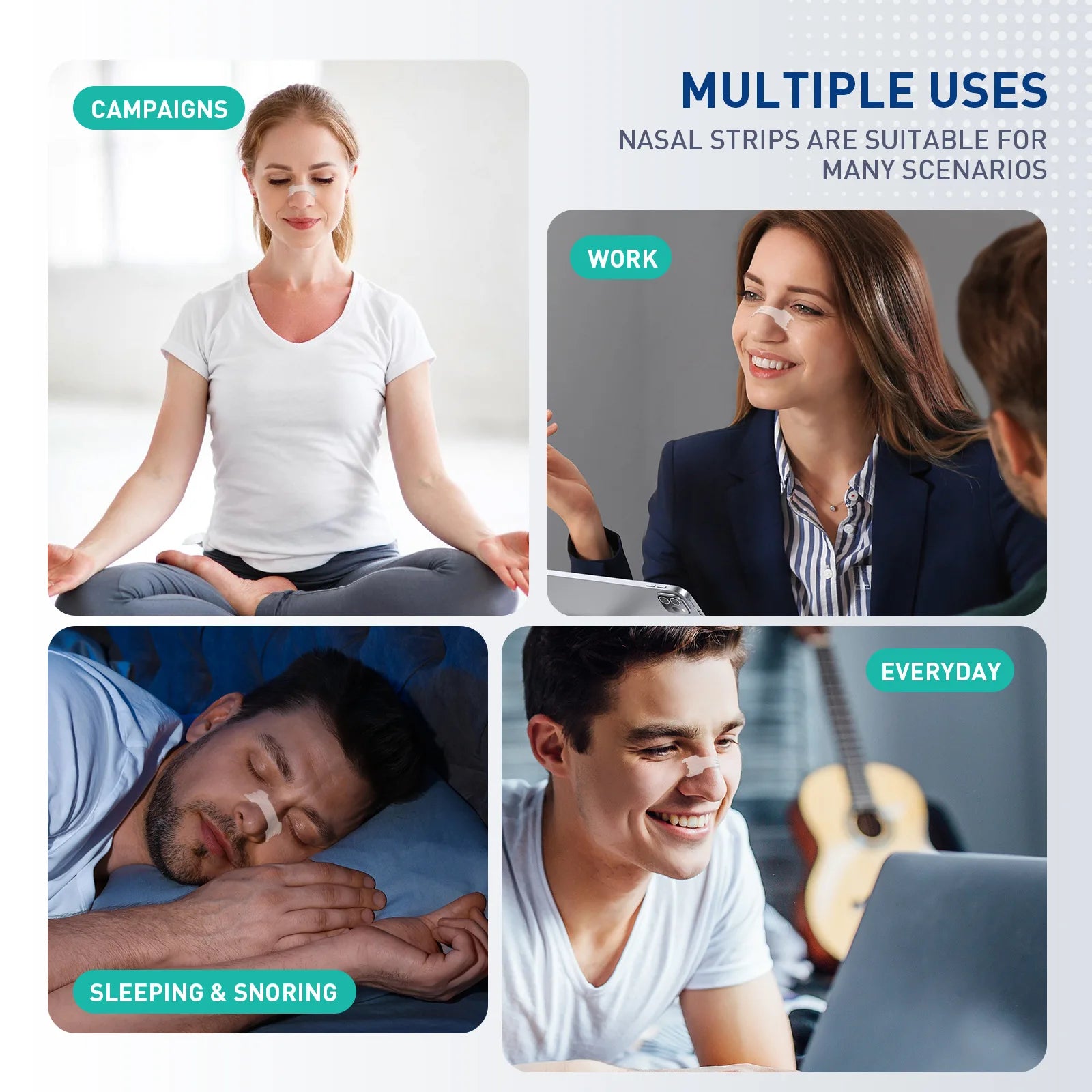 44/200PCS Breathing Nose Strips Extra Strength Sport Nasal Strip Better Sleep Non-Invasive anti Snoring Strips for Adult Child