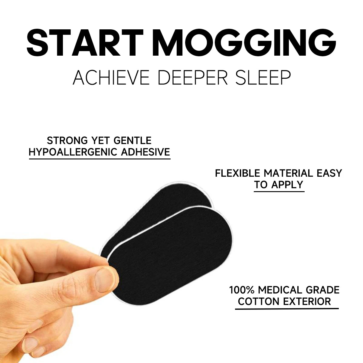 Quitmood Mouth Tape - Pain Free Removal, Hypoallergenic, Latex Free & Gentle on Skin - Medical Grade Adhesive Cotton Tape