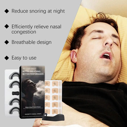 Anti-Snoring Nasal Dilator Set Improve Sleeping Reduce Nasal Congestion Magnetic Nasal Strips Nasal Breathing Dilators Kits ﻿