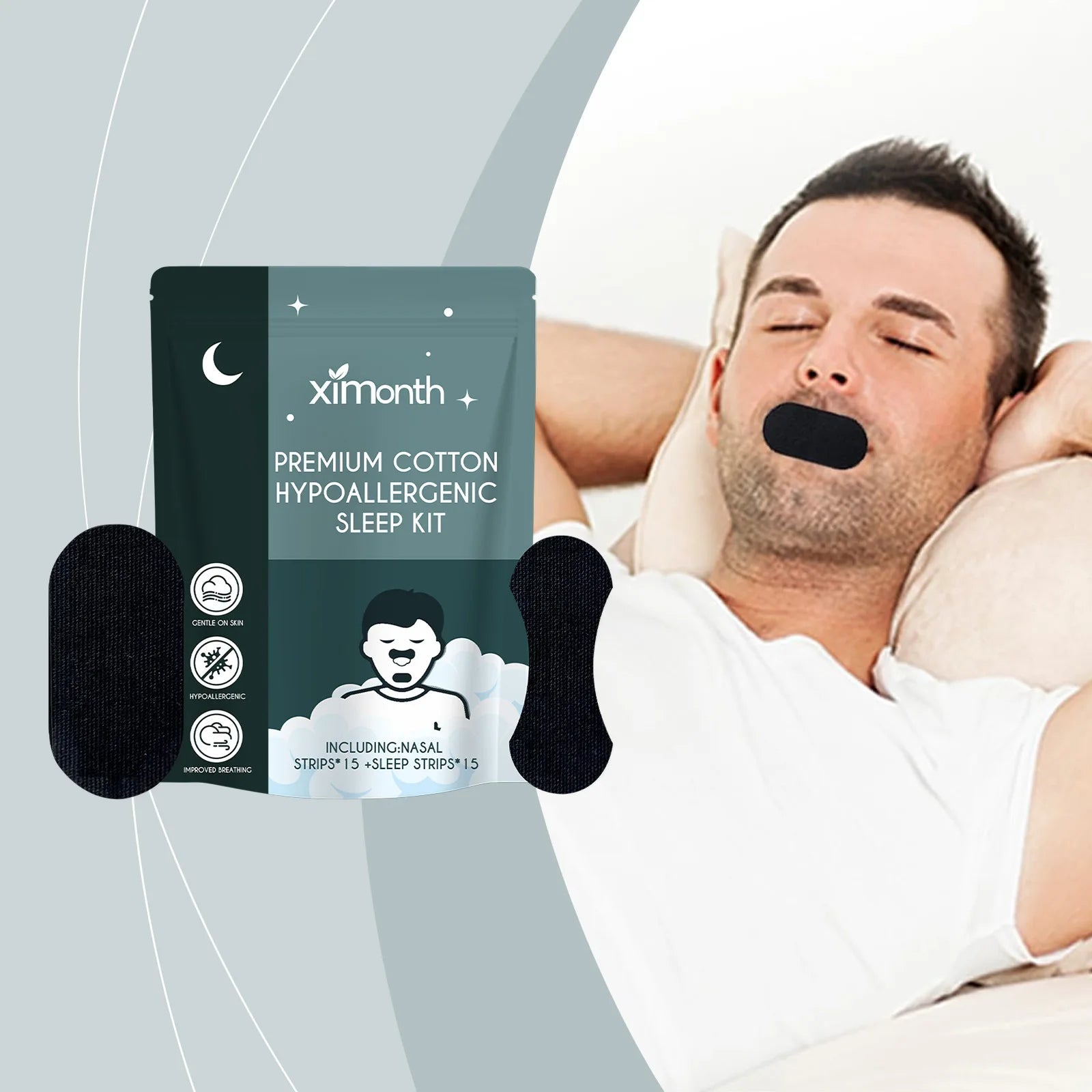 Nasal Strips & Mouth Tape Better Nose Breathe Prevent Mouth Dryness Nasal Congetion anti Snoring Mouth Correction Sleep Stickers